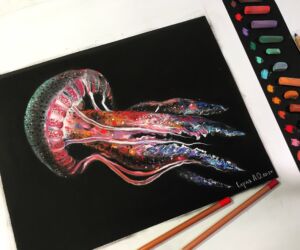 Медуза. В наличии, 25×33, сухая пастель, пастельные карандаши, пастельная бумага.
Без рамы. Цена 5600 ₽