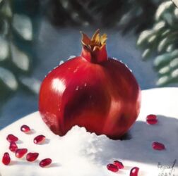 Гранат, Вера Казарина. Бумага Pastelmat, 20х20. По МК Серой А.