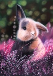 Кролик в цветах, Маргарита Шарова, по МК в "Мастерской пастелистов"