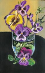 Анютины глазки, Ирина Келина, 15х24, Бумага pastelmat, пастель Koh I noor. Mungyo. Карандаши Koh i noor. Stabillo.